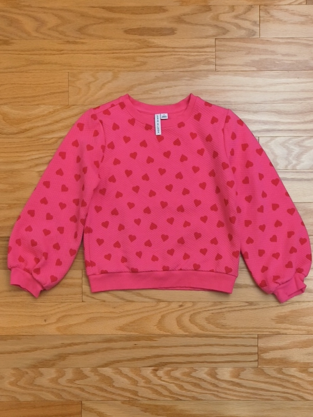 Janie and Jack Red Heart Sweatshirt Pink Size 7 NWOT
